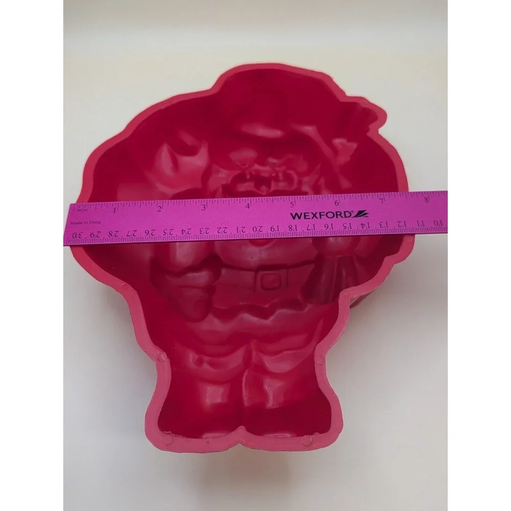 Jell-O Red Santa Claus Christmas Mold Embossed Vintage 1980s *Used Worn*
